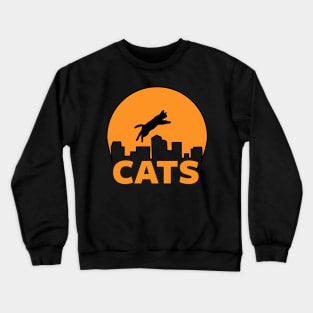 CAT JUMPING IN THE CITY Crewneck Sweatshirt